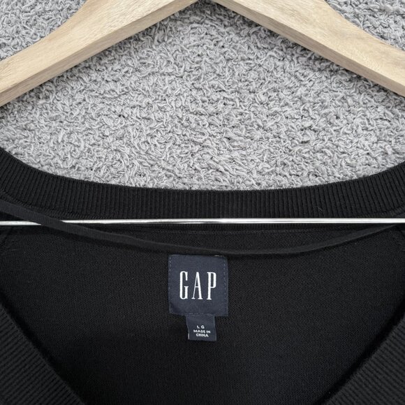 Gap Easy Pullover Cotton Modal blend Vneck sweater Black - Picture 6 of 8